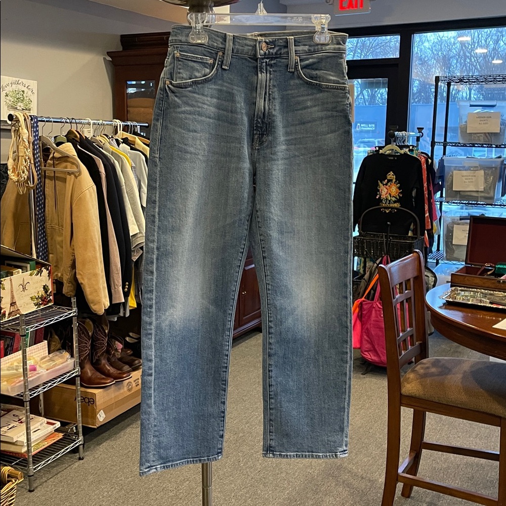 NWT Mother The Ditcher Zip Crop Straight Leg Jeans Boogie Down Size 25 Normcore